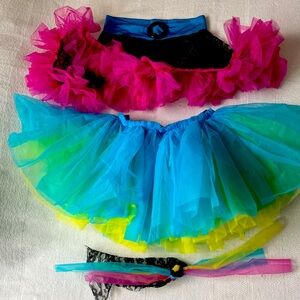 2 dance skirts with hair accessory
